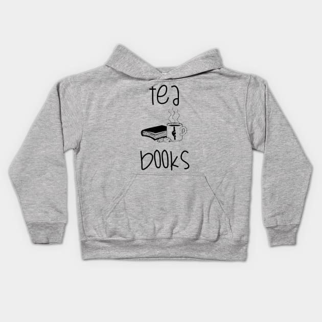 Tea & Books Kids Hoodie by Carol Oliveira